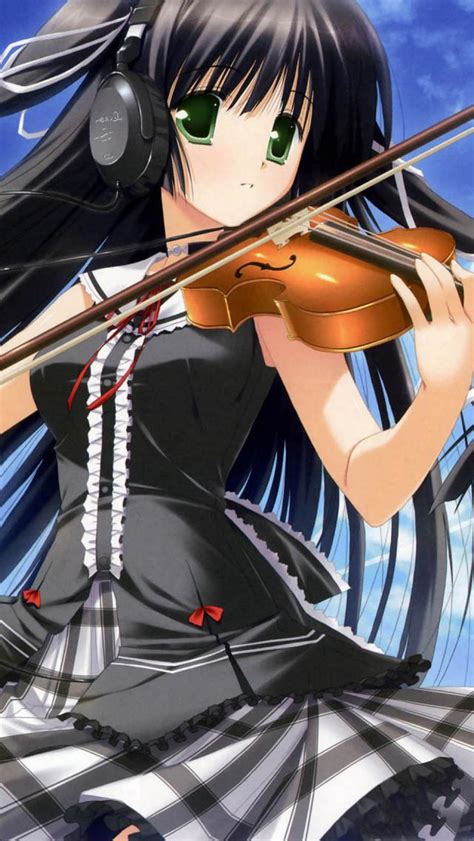 Anime Girl Playing Violin The Iphone Wallpapers