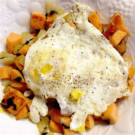 Clean Eating With Fried Eggs And Sweet Potato Hash