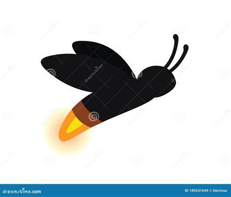 Detailed Firefly Cartoon Character With Flat Design And Line Art Black