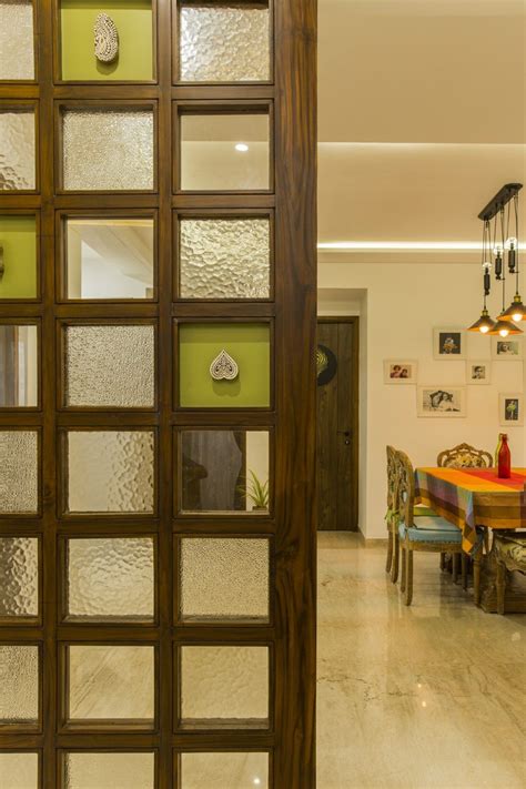 glass and wood partition wall