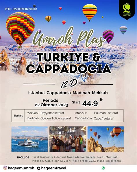 Umroh Plus Turki Cappadocia 2023 Paket Murah