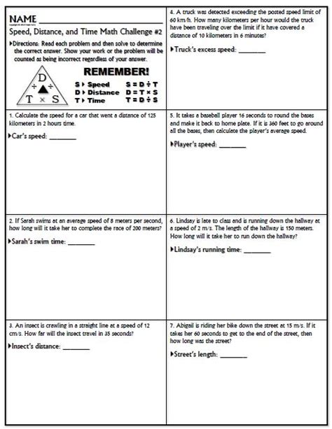 Worksheets are distance vs time graph work, mathematics linear 1ma0 distance time graphs, motion graphs, name block velocityacceleration work calculating, velocity time graph problems, topic 3 kinematics displacement velocity acceleration, distance time speed practice problems, work. Worksheet: Speed Math Challenge Version 1 | School ...
