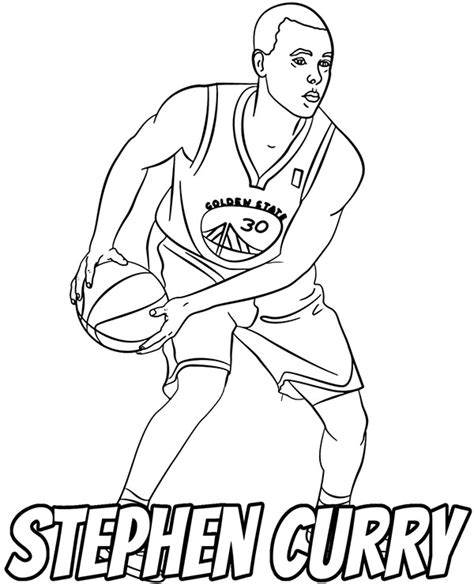 Stephen Curry Coloring Sheet Nba Pleyer