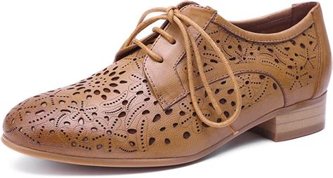 Mona Flying Womens Leather Perforated Lace Up Oxfords Brogue Wingtip