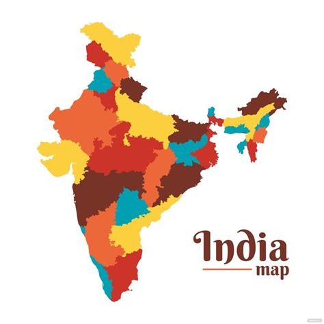 Vector Map Of India With Colorful Ink Splashes Stock