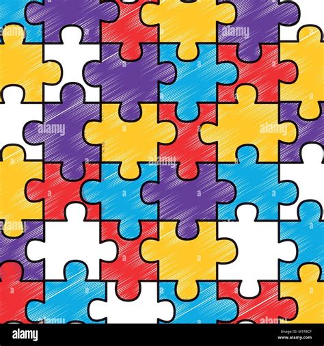 Colored Jigsaw Puzzle Pieces Background Stock Vector Image And Art Alamy
