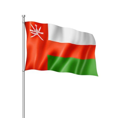 Premium Photo Oman Flag Three Dimensional Render Isolated On White