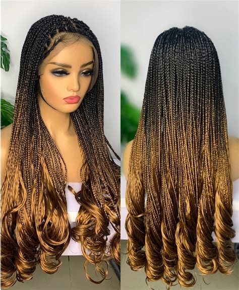 Braided Wigbox Braided Wig Lace Front Wigfull Lace Wig Etsy