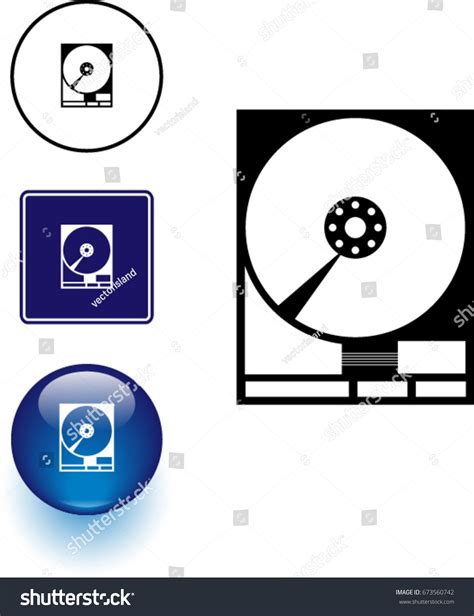 Hard Drive Symbol Sign Button Stock Vector Royalty Free 673560742