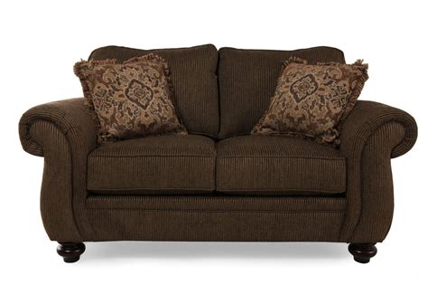 Traditional 67 Loveseat In Deep Brown Mathis Brothers Furniture