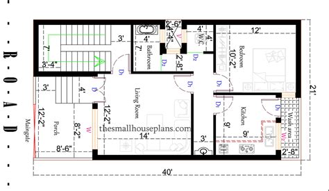 800 Square Feet House Plan 20x40 One Bedroom House Plan
