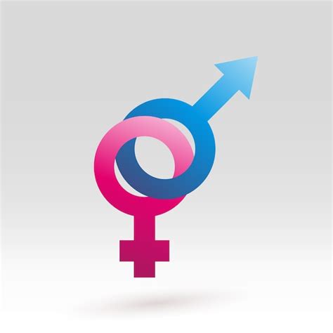 Signo De Sexo De Mujer Y Hombre En Color Degradado Rosa Y Azul Vector Premium