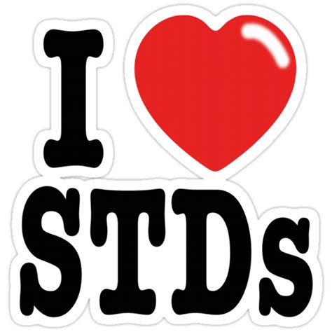 I Love Stds Black Stickers By Playthegame Redbubble