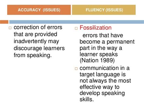 Accuracy Vs Fluency