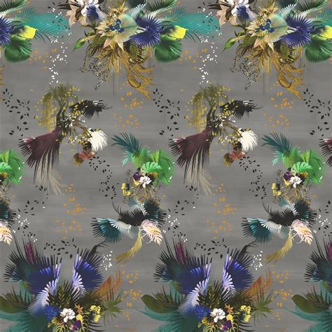 Oiseau Fleur Graphite Inspired Fabrics From Designers Guild