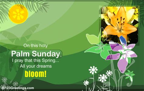 Jesus was welcomed to jerusalem with people waving palm leaves and creating a path for him (image: Blooming Dreams! Free Palm Sunday eCards, Greeting Cards ...