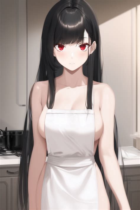 Rule 34 1girls Ai Generated Apron Black Hair Claire Kagenou Kage No Jitsuryokusha Ni