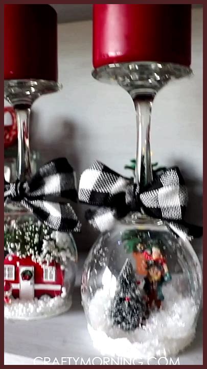 Wine Glass Snow Globe Candle Holders Christmas Christmas Decor Ideas