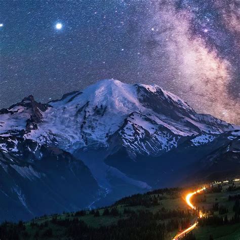 Milky Way Over Mountains 4k Ipad Pro Wallpapers Free Download