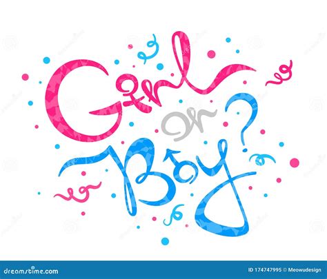Girl Or Boy Lettering Gender Reveal Stock Vector Illustration Of