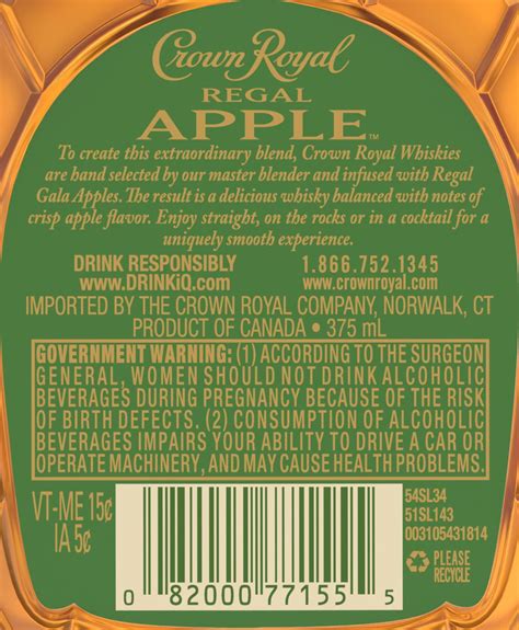 Printable Crown Royal Apple Label