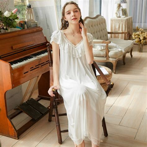 Short Sleeved Nightdress Female Summer Palace Style Sweet Modal Long Princess Loose Clothes