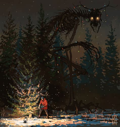 Christmas Tree By Boris Groh Creepy Arte Horror Horror Art Creepy