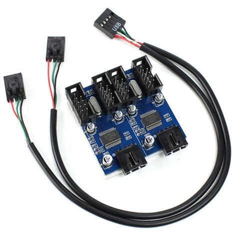 vipxyc 9pin usb header male 1 to 4 female extender motherboard 9 pin usb header male 1 to 4