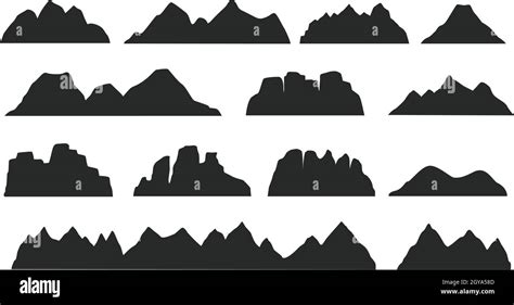 Black Mountain Ridge Landscape Silhouette Rocky Terrain Elements