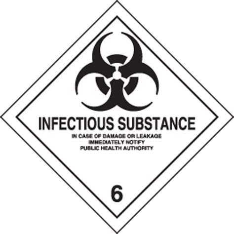 Hazard Class 6 Infectious Substance DOT Shipping Labels MSL608