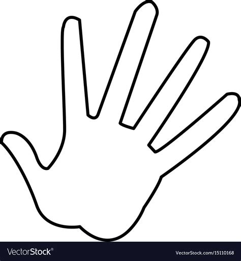 Cartoon Hand Showing Five Fingers Royalty Free Vector Image