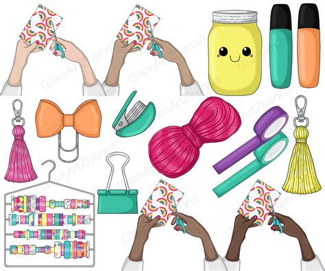 Crafting Clipart Craft Planner Girl Clipart Crafty Girl Etsy