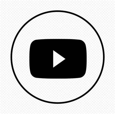 HD Black Outline Round Youtube YT Logo Icon PNG Citypng