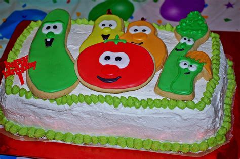 My Sister Made This Cake For My Sons Veggie Tale Birthday Sheet Cake