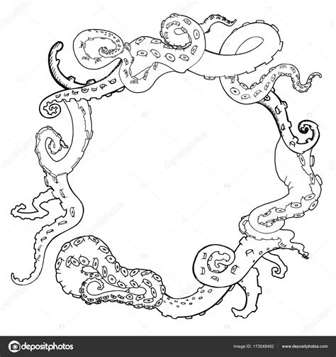 Vector Sketch Cartoon Octopus Tentacles Stock Vector Image By Juliamusdotter