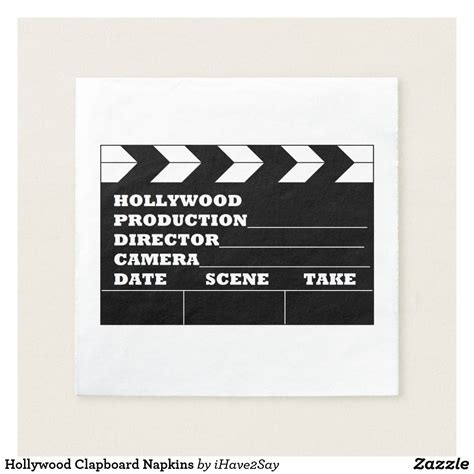 Hollywood Clapboard Napkins Movie Themed Party Movie