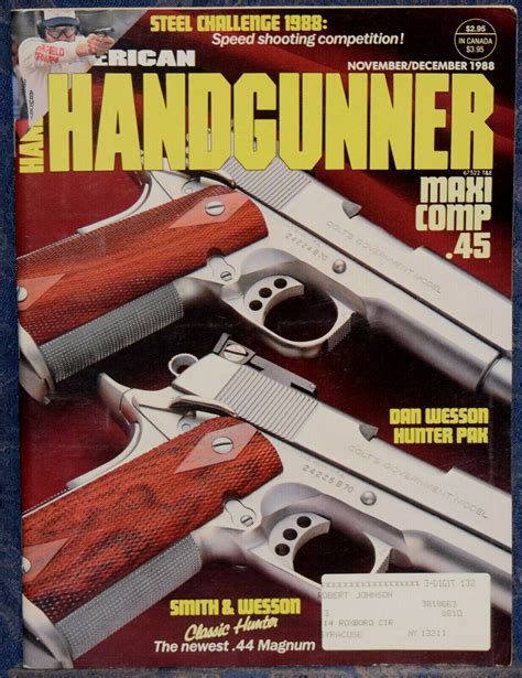 American Handgunner Novemberdecember 1988 Maxi Comp 45 Magaz