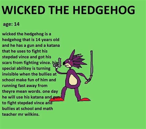 Wicked The Hedgehog Sonic Original Characters Know