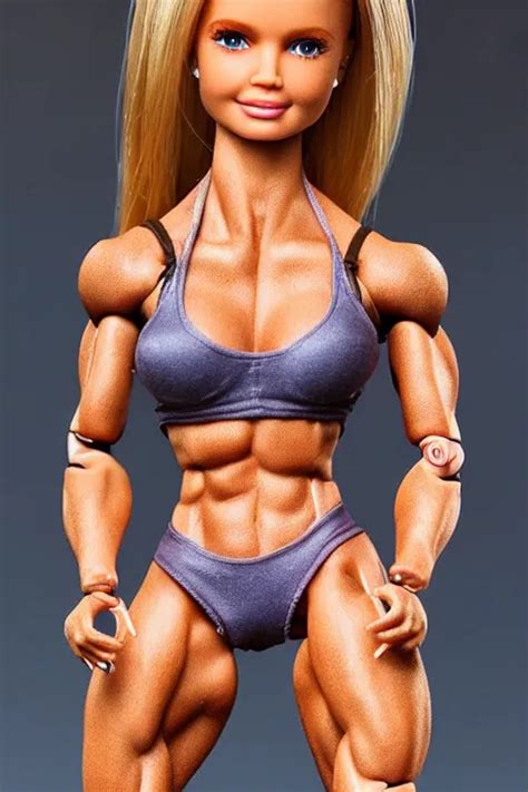 Muscular Barbie Doll Photorealistic Highly Detailed Stable Diffusion
