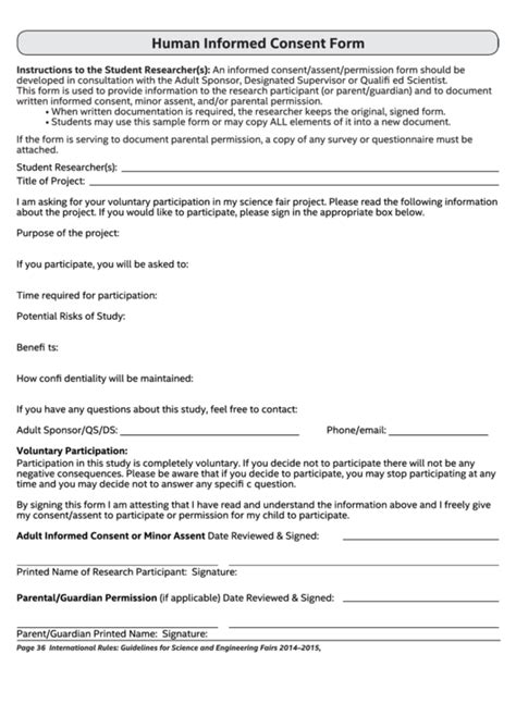 fillable human informed consent form printable pdf download