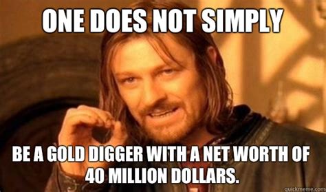 One Does Not Simply Be A Gold Digger With A Net Worth Of 40 Million