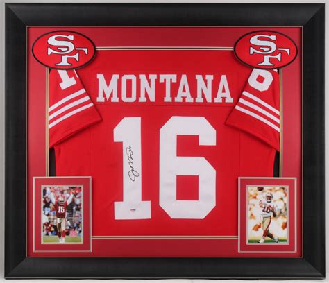 Joe Montana Signed Custom Framed Jersey Display Psa Pristine Auction