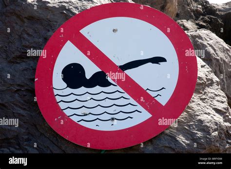 No Swimming Warning Sign County Kerry Ireland Stock Photo Alamy