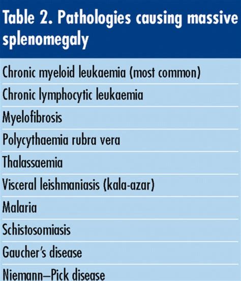 Causes Of Massive Splenomegaly Medizzy