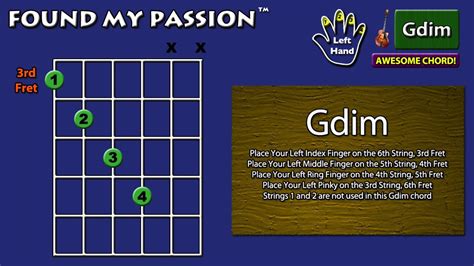 Awesome Sounding Guitar Chord Gdim 3 4 5 6 X X Youtube