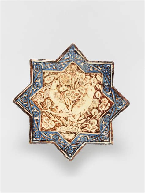 bonhams a kashan lustre pottery star tile persia 13th 14th century