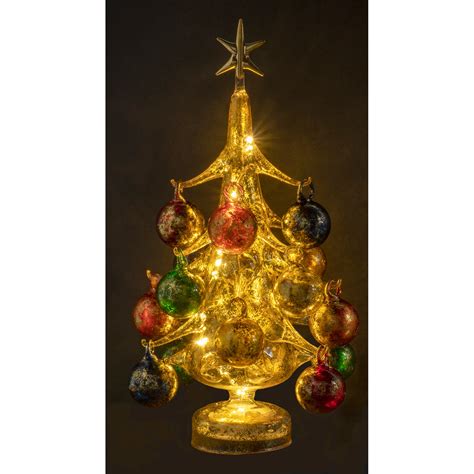 Vintage Inspired Mini Glass Christmas Tree With Removable Ornaments — Red Co Goods