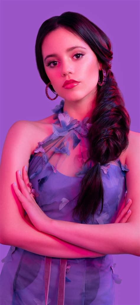 Jenna Ortega Wallpaper 4k Purple American Actress