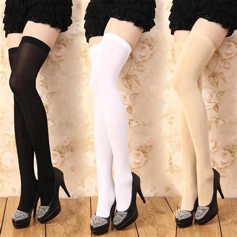Candy Color Women Thigh High Stockings Harajuku Sexy Solid Color Over Knee Long Stockings Medias