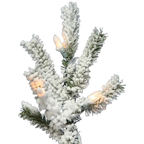 Vickerman Flocked Alpine 7 White Artificial Christmas Tree With 300